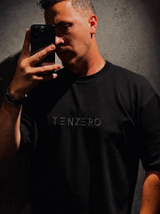 TENZERO Signature Oversized Tee — Deep Black