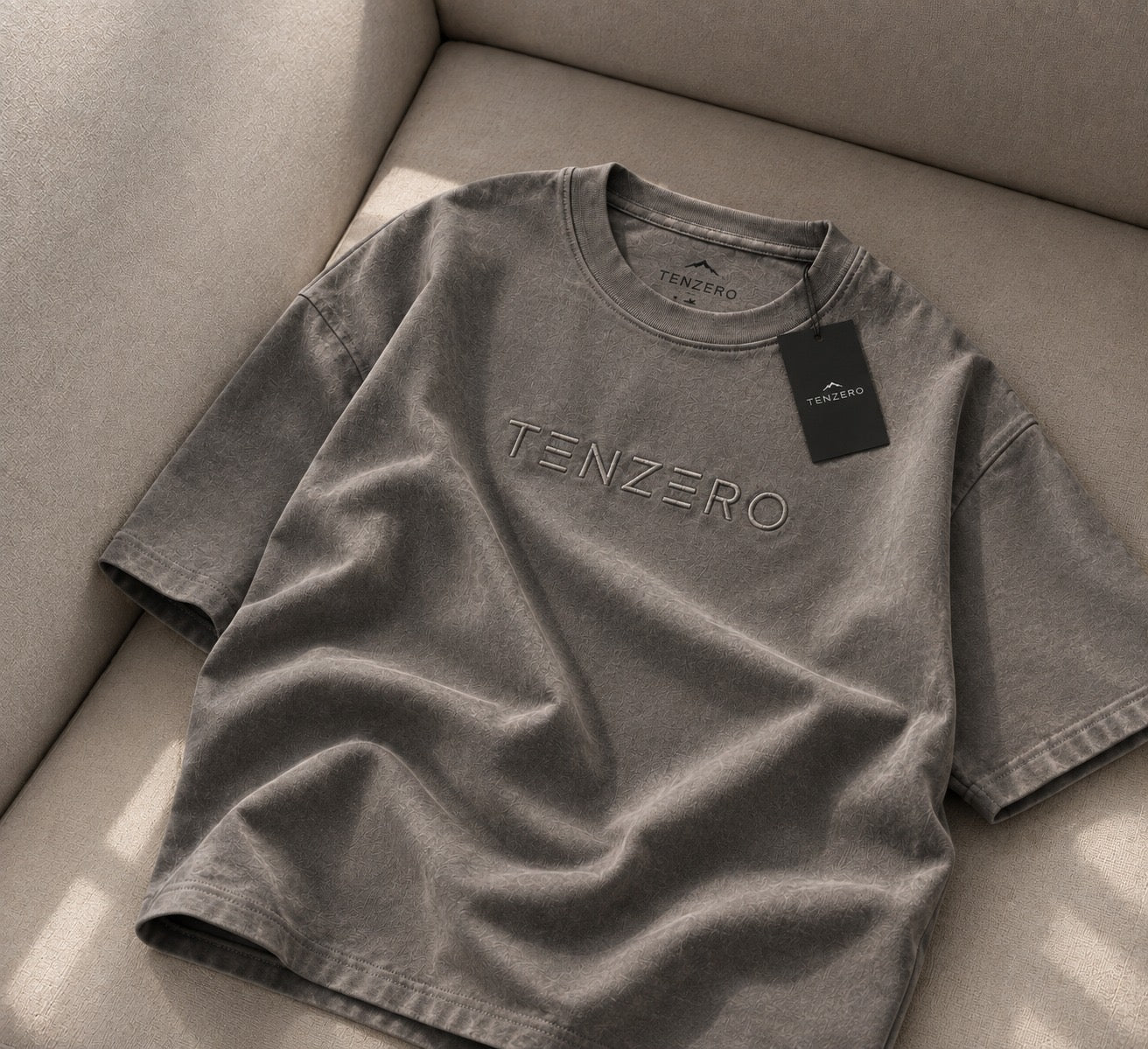 TENZERO Signature Oversized Tee — Stone Taupe