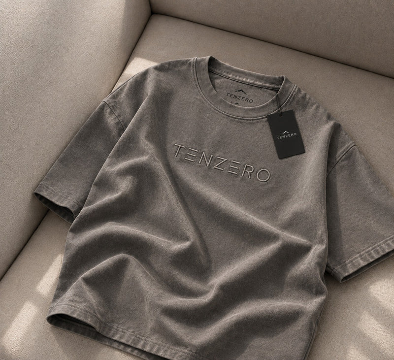 TENZERO Signature Oversized Tee — Stone Taupe
