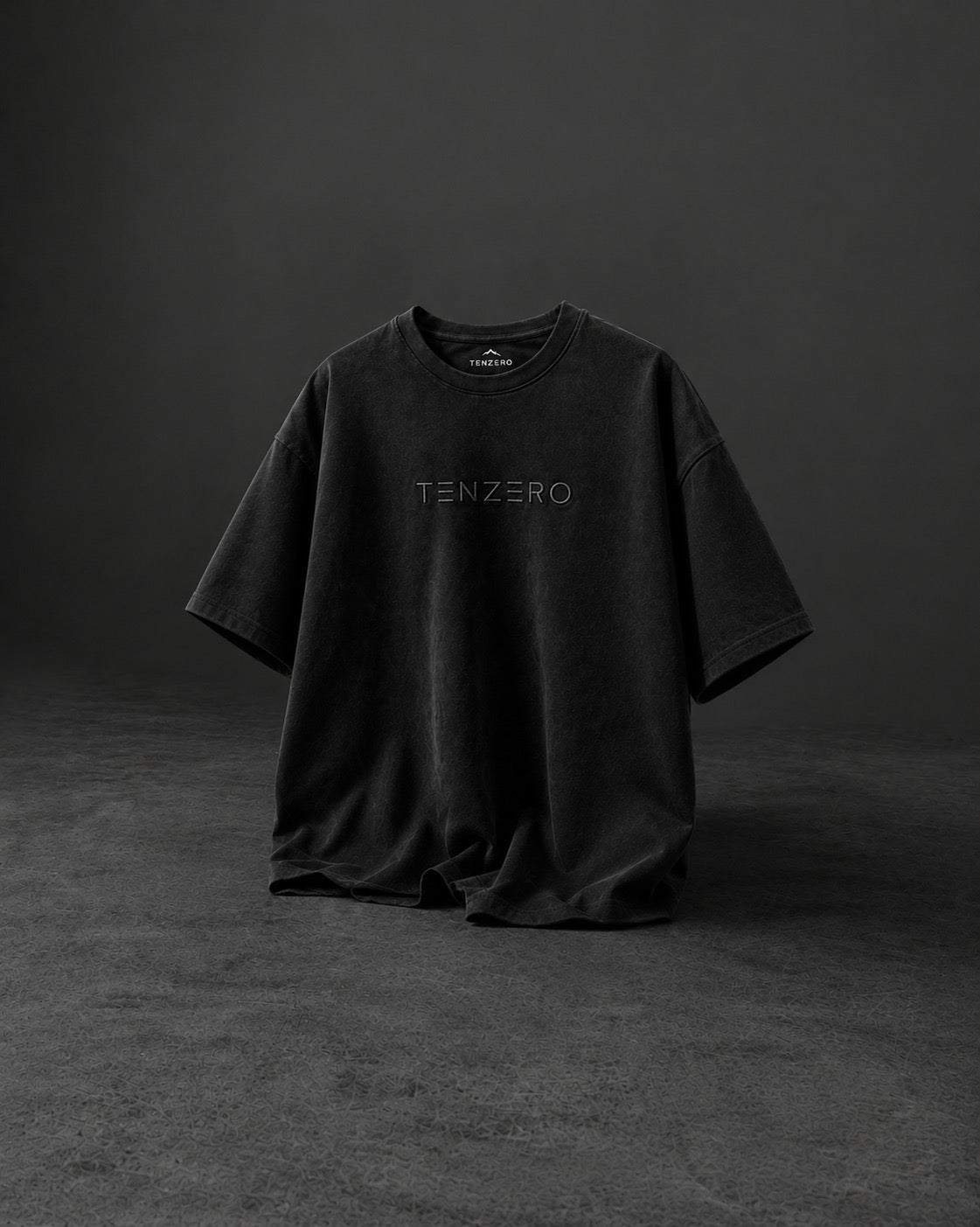 TENZERO Signature Oversized Tee — Deep Black