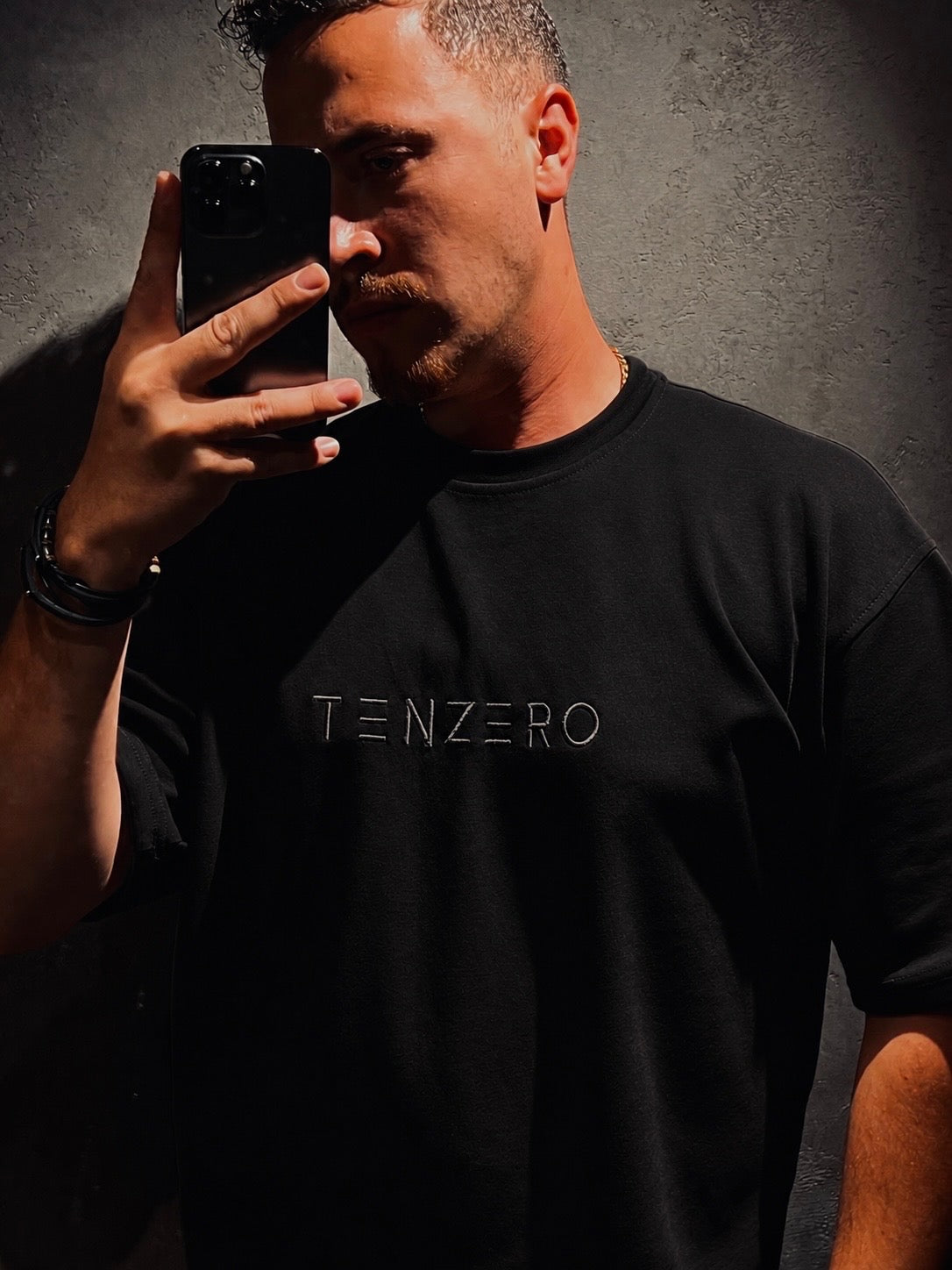 TENZERO Signature Oversized Tee — Deep Black