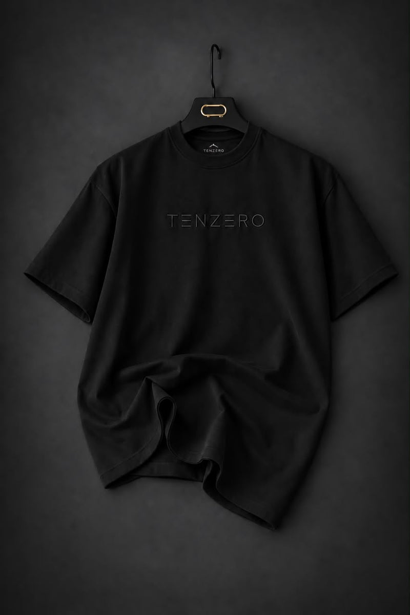 TENZERO Signature Oversized Tee — Deep Black